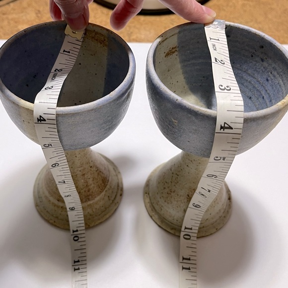 Ceramic Handmade Chalice Goblet Wine Glasses Set Of 2 - Picture 12 of 12